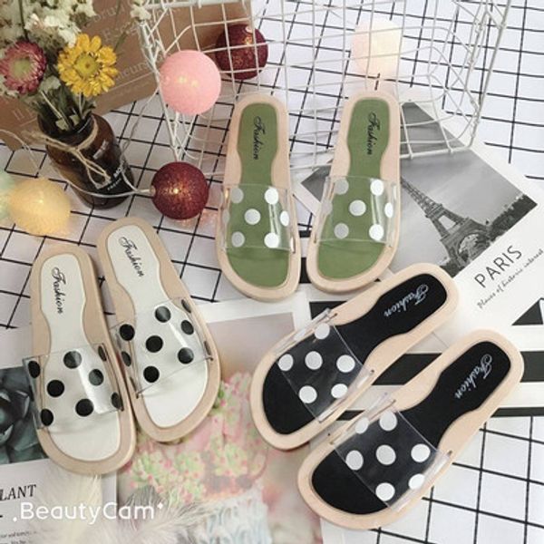 super fire slippers female summer indoor polka dot home shoes casual transparent word drag hong kong style, Black
super fire slippers female summer indoor polka dot home shoes casual transparent word drag hong kong style, Black