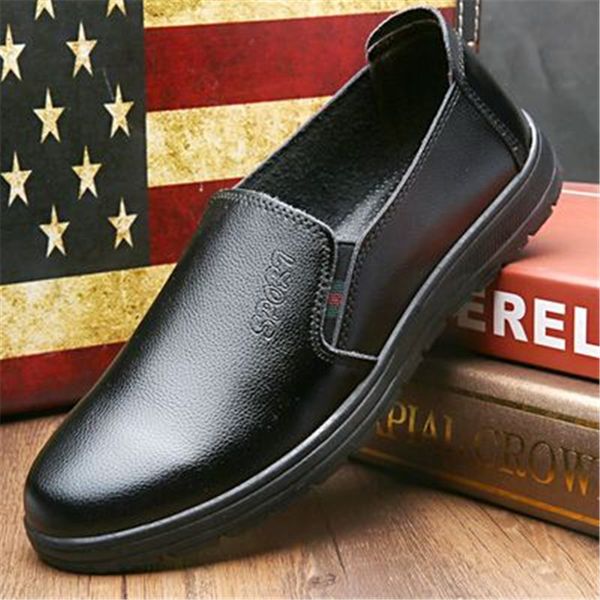 2019 spring and autumn new casual shoes leather shoes men's low to help versatile comfortable business men, Black
2019 spring and autumn new casual shoes leather shoes men's low to help versatile comfortable business men, Black