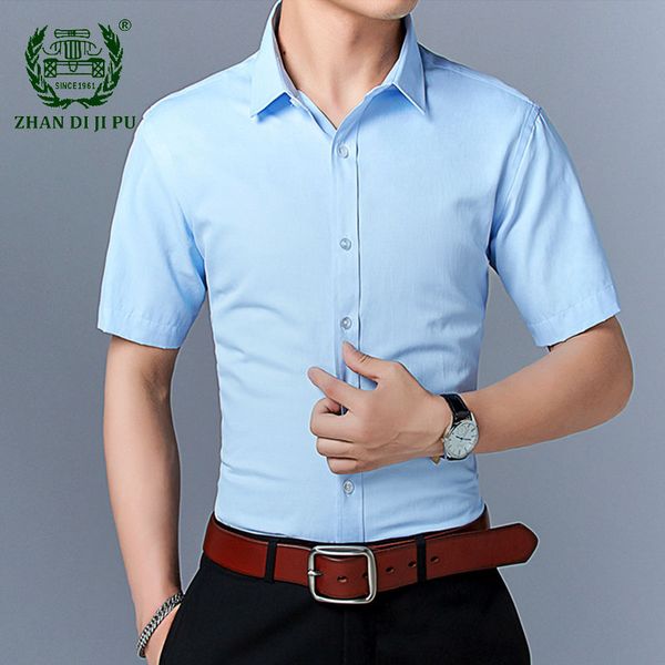 men's casual shirts business summer solid color dress short sleeved shirt male social slim fit formal men plus size, White;black
men's casual shirts business summer solid color dress short sleeved shirt male social slim fit formal men plus size, White;black