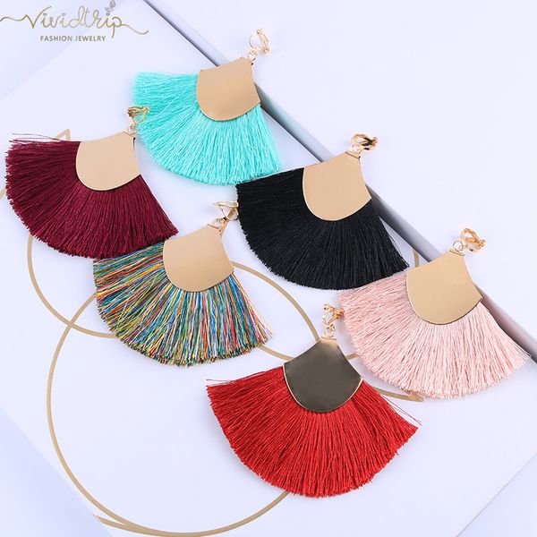 bohemia ethnic alloy big fan tassel clip on earrings fringe earrings without piercing ear clips for women vintage jewelry, Silver
bohemia ethnic alloy big fan tassel clip on earrings fringe earrings without piercing ear clips for women vintage jewelry, Silver
