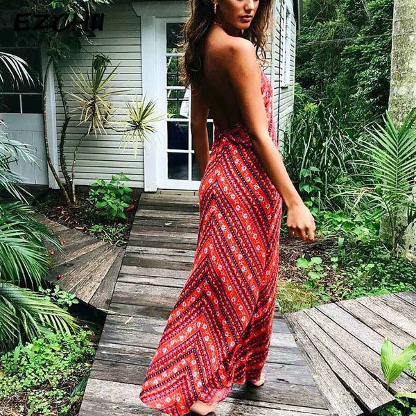 Sexy Backless Women Maxi Boho Dress Halter Neck Floral Print Sleeveless Summer Dress Holiday Long Beach Vestidos 6Q1836
Sexy Backless Women Maxi Boho Dress Halter Neck Floral Print Sleeveless Summer Dress Holiday Long Beach Vestidos 6Q1836