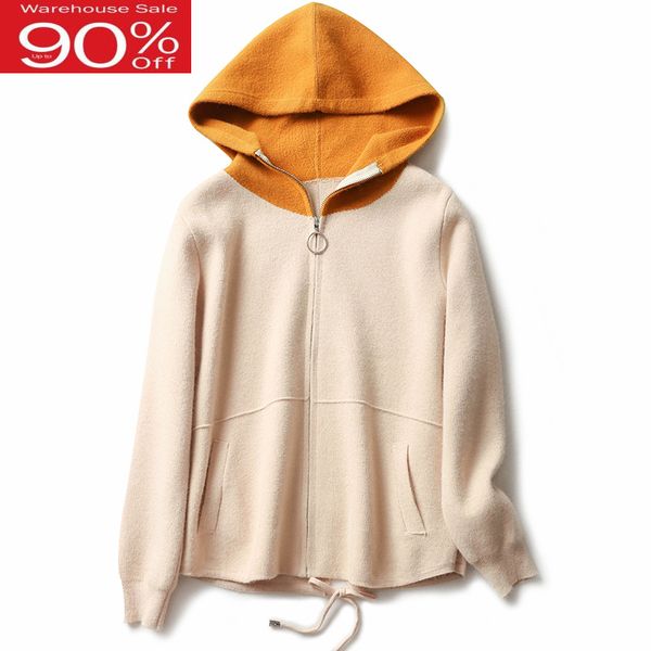 women sweater with a hood 2020 new arrival autumn and winter zipper pocket female knitted cardigan fashion coat a02, White
women sweater with a hood 2020 new arrival autumn and winter zipper pocket female knitted cardigan fashion coat a02, White