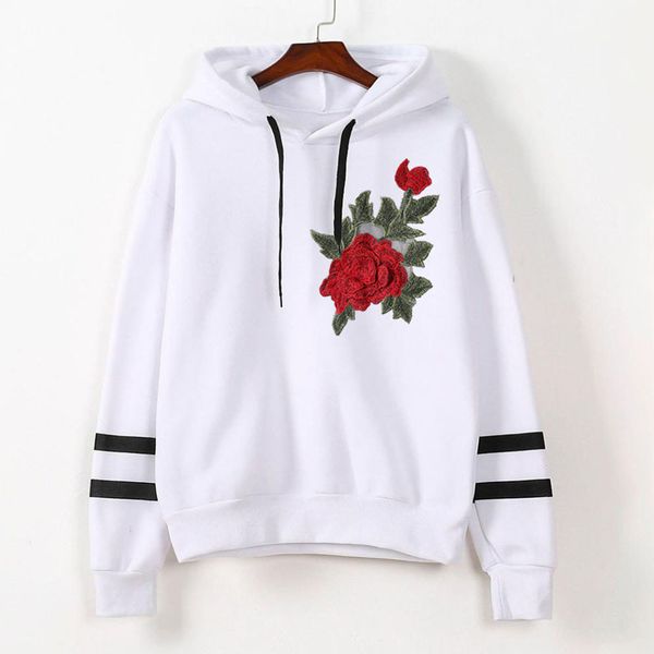 womens rose embroidery sweatshirt hoodies harajuku applique two striped long sleeve pullover autumn blouse sudadera mujer, Black
womens rose embroidery sweatshirt hoodies harajuku applique two striped long sleeve pullover autumn blouse sudadera mujer, Black