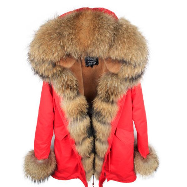 female winter jackets brown fox fur trim threshold maomaokong brand brown fox and rabbit fur lining red long parkas with cuff fur, Black
female winter jackets brown fox fur trim threshold maomaokong brand brown fox and rabbit fur lining red long parkas with cuff fur, Black
