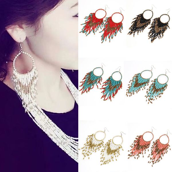 fashion bohemian resin retro seed beads boho multicolor tassel jewelry dangle earrings 2020 new, Silver
fashion bohemian resin retro seed beads boho multicolor tassel jewelry dangle earrings 2020 new, Silver
