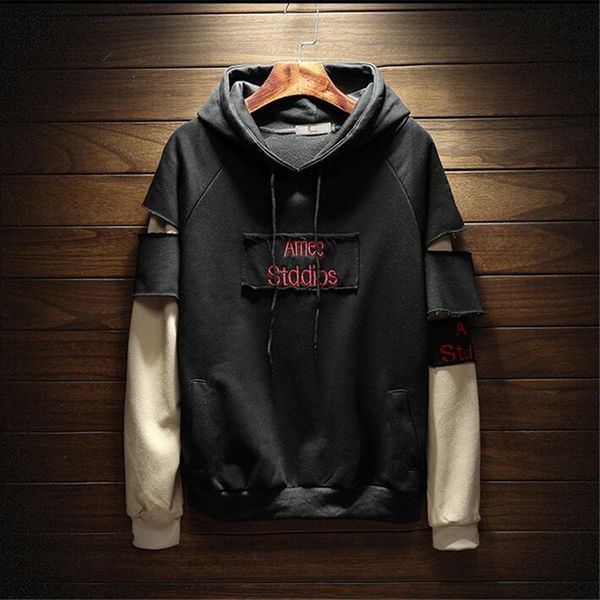 2018 new men hoodies sweatshirts loose large size men's hooded shirt mens fashion brand cuff stitching men hoodies letter print v191105, Black
2018 new men hoodies sweatshirts loose large size men's hooded shirt mens fashion brand cuff stitching men hoodies letter print v191105, Black