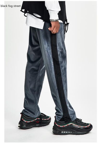 black fog street new hip-hop sweatpants trend couples stripe patchwork pants straight leg wide leg velvet slacks streetwear
black fog street new hip-hop sweatpants trend couples stripe patchwork pants straight leg wide leg velvet slacks streetwear