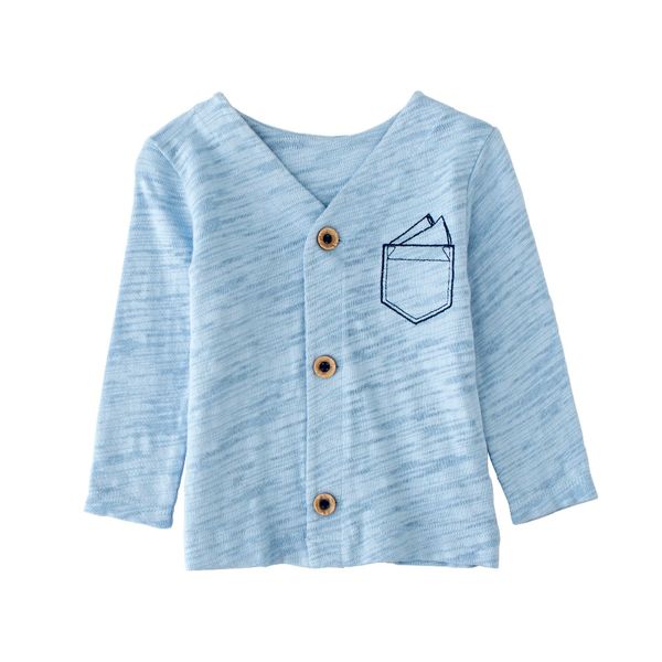 tender babies baby boy clothing ittle gentlemen cotton cardigan cover up and handkerchief detail, Blue;gray