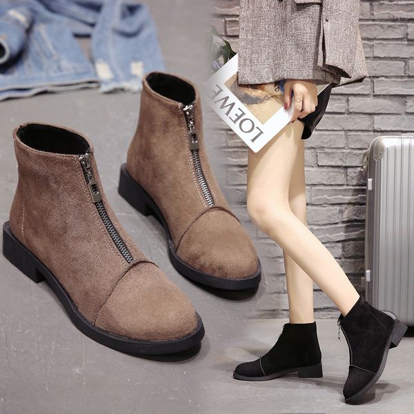 round toe pu fashion ankle boots women med sewing platform solid boots square heel zip casual winter shoes plus size, Black
round toe pu fashion ankle boots women med sewing platform solid boots square heel zip casual winter shoes plus size, Black