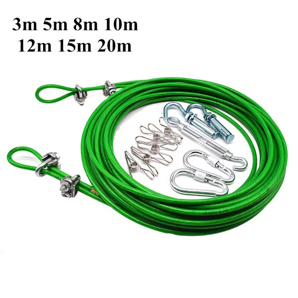 3m to 20m steel wire green pvc coated flexible wire rope cable stainless steel for clothesline greenhouse grape rack shed 4mm
3m to 20m steel wire green pvc coated flexible wire rope cable stainless steel for clothesline greenhouse grape rack shed 4mm