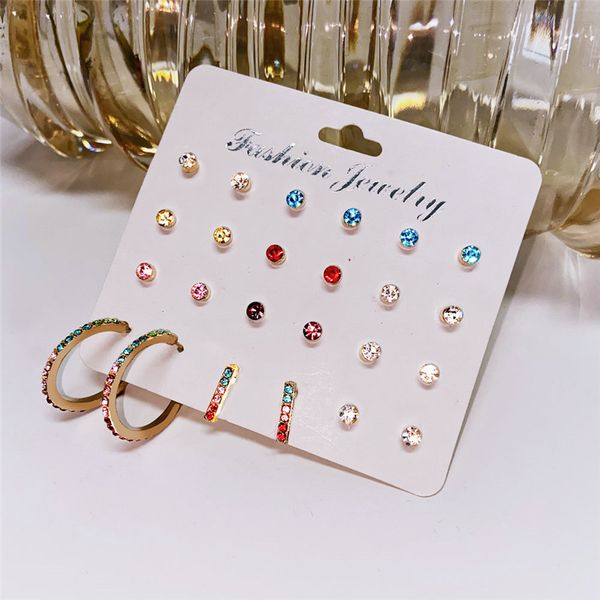 new 24pcs/set colorful zircon small minimalist stud earrings women shaped earring mini ear studs trendy lady jewelry female, Golden;silver
new 24pcs/set colorful zircon small minimalist stud earrings women shaped earring mini ear studs trendy lady jewelry female, Golden;silver