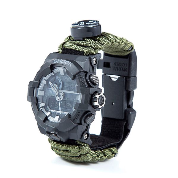 outdoor camping survival watch multi-functional waterproof paracord watch with compass whistle thermometer rescue rope survival
outdoor camping survival watch multi-functional waterproof paracord watch with compass whistle thermometer rescue rope survival