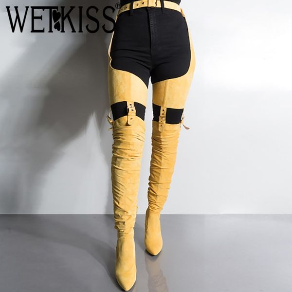 wetkiss spring high heels leggings boots woman trousers shoes women thick high heels boots buckle pants woman 2019 new, Black
wetkiss spring high heels leggings boots woman trousers shoes women thick high heels boots buckle pants woman 2019 new, Black