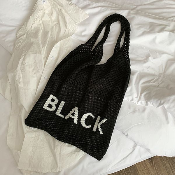 simple knitted woven large capacity shoulder bag color words solid color one shoulder hand tote bag
simple knitted woven large capacity shoulder bag color words solid color one shoulder hand tote bag