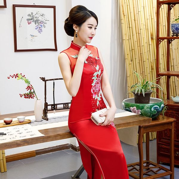 long dress cheongsam elegant and elegant in 2020 season daily improvement banquet show cheongsam dress, Black
long dress cheongsam elegant and elegant in 2020 season daily improvement banquet show cheongsam dress, Black