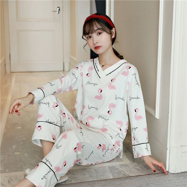 100% cotton v-neck pajama sets for women 2018 autumn long sleeve pyjama girls cute cartoon print sleepwear homewear pijama mujer, Blue;gray
100% cotton v-neck pajama sets for women 2018 autumn long sleeve pyjama girls cute cartoon print sleepwear homewear pijama mujer, Blue;gray