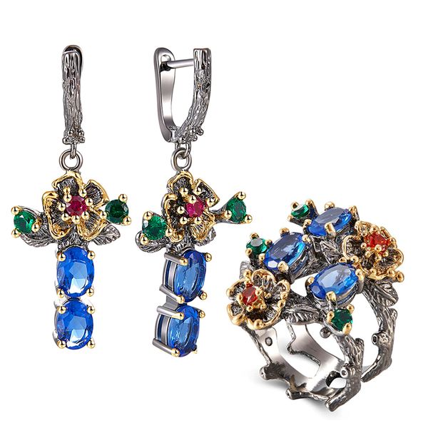 blue crystal earrings ring jewellery set leaf dangle earrings multi zirconia flower pretty 2pcs jewelry sets for women, Silver
blue crystal earrings ring jewellery set leaf dangle earrings multi zirconia flower pretty 2pcs jewelry sets for women, Silver
