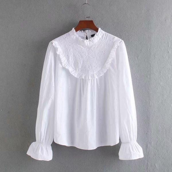 women hollow out embroidery agaric lace blouse casual white smock shirts leisure flare sleeve ruffles chemise blusas ls6393
women hollow out embroidery agaric lace blouse casual white smock shirts leisure flare sleeve ruffles chemise blusas ls6393