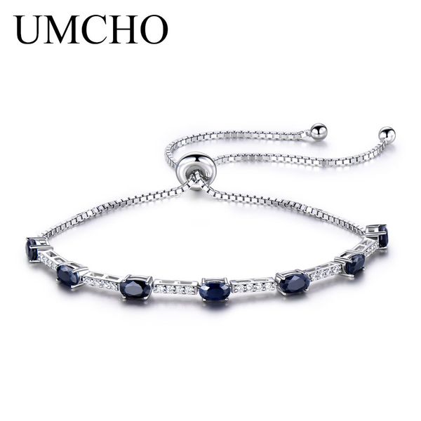 umcho 2.45ct luxury natural blue sapphire bracelet for women 925 sterling silver jewelry gemstone romantic wedding party gift cx200623, Black
umcho 2.45ct luxury natural blue sapphire bracelet for women 925 sterling silver jewelry gemstone romantic wedding party gift cx200623, Black