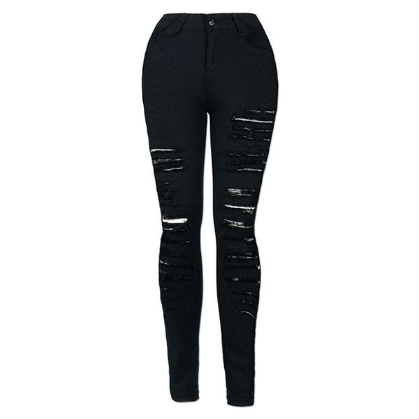 women cool high waist ripped jeans fashion new solid color long jeans spring slim pencil, Blue
women cool high waist ripped jeans fashion new solid color long jeans spring slim pencil, Blue