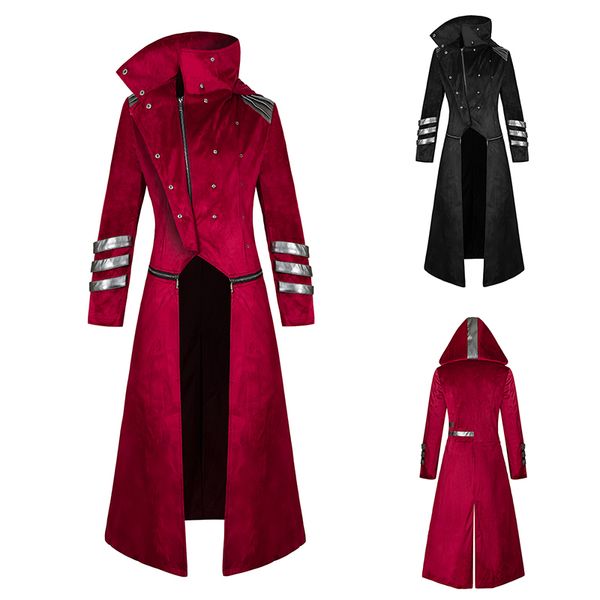 men's trench coats coat men retro long steampunk gothic wind cloak windbreaker fashion plain cap cardigan casacos, Tan;black
men's trench coats coat men retro long steampunk gothic wind cloak windbreaker fashion plain cap cardigan casacos, Tan;black