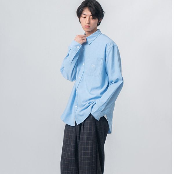 men's long sleeve shirt 2020 spring summer new loose pure color casual shirt youth personality fashion trend men's wear, White;black
men's long sleeve shirt 2020 spring summer new loose pure color casual shirt youth personality fashion trend men's wear, White;black