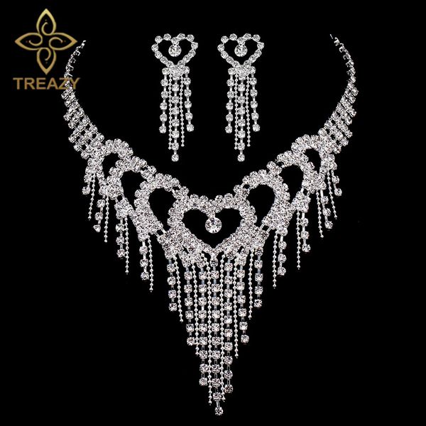 treazy silver color crystal choker necklace earrings jewelry set for women heart tassels bridal wedding jewelry sets, Slivery;golden
treazy silver color crystal choker necklace earrings jewelry set for women heart tassels bridal wedding jewelry sets, Slivery;golden