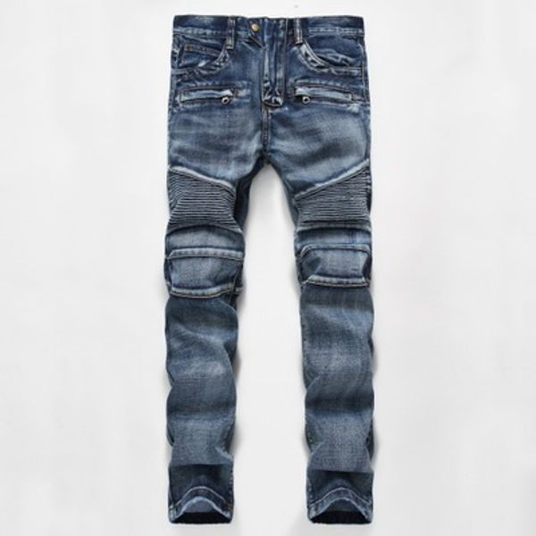 men's feet pants ripped jeans slim fit motorcycle biker denim for men fashion designer hip hop mens jeans good quality, Blue
men's feet pants ripped jeans slim fit motorcycle biker denim for men fashion designer hip hop mens jeans good quality, Blue