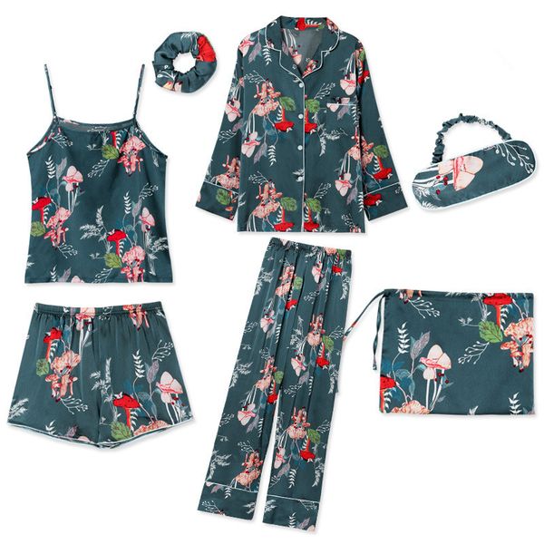 sleepwear 7 pieces pyjama set 2020 women autumn winter pajamas sets sleep suits soft sweet cute nightwear gift home clothes, Black;red
sleepwear 7 pieces pyjama set 2020 women autumn winter pajamas sets sleep suits soft sweet cute nightwear gift home clothes, Black;red