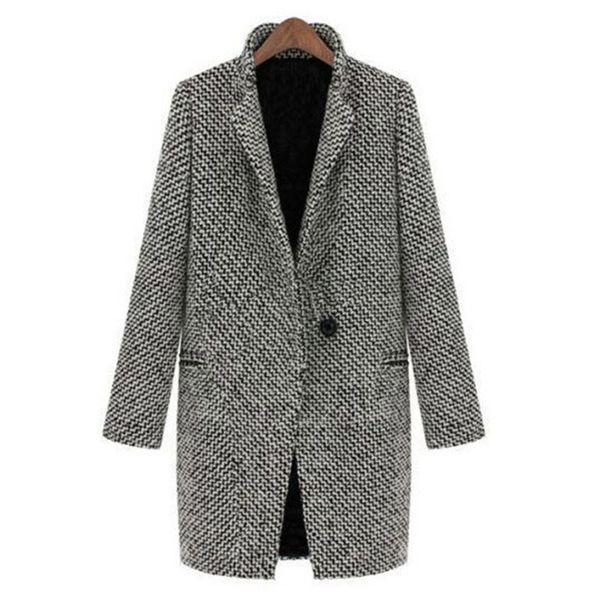 winter korean plaid houndstooth wool coat women casual basic woolen coats office ladies overcoat elegant long outwear 2019 hot, Black
winter korean plaid houndstooth wool coat women casual basic woolen coats office ladies overcoat elegant long outwear 2019 hot, Black