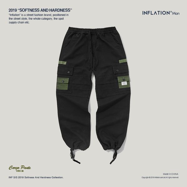 inflation ankle drawstring pants male bound feet trousers ins fashion cargo pants hight street long trousers 9324s, Black
inflation ankle drawstring pants male bound feet trousers ins fashion cargo pants hight street long trousers 9324s, Black