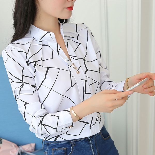 women and blouses office lady blouse slim shirts women blouses plus size casual shirt female blusas, White
women and blouses office lady blouse slim shirts women blouses plus size casual shirt female blusas, White