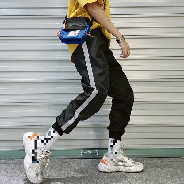 men's sweatpants side stripe hip hop track pants street wear skinny jogger harem pants elastic waist male casual trousers, Black
men's sweatpants side stripe hip hop track pants street wear skinny jogger harem pants elastic waist male casual trousers, Black