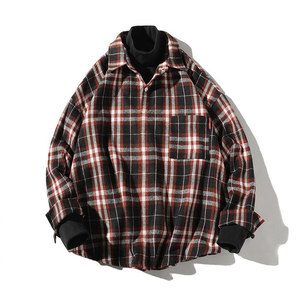 men 's loose plaid fake two pieces shirt casual jacket pullover long sleeve spring autumn male shirts y2109, White;black
men 's loose plaid fake two pieces shirt casual jacket pullover long sleeve spring autumn male shirts y2109, White;black