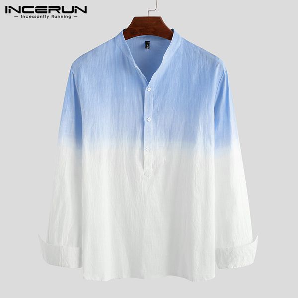 incerun fashion gradient men shirt stand collar hanging dyed 2019 brand long sleeve pullover casual shirts men camisa streetwear, White;black
incerun fashion gradient men shirt stand collar hanging dyed 2019 brand long sleeve pullover casual shirts men camisa streetwear, White;black
