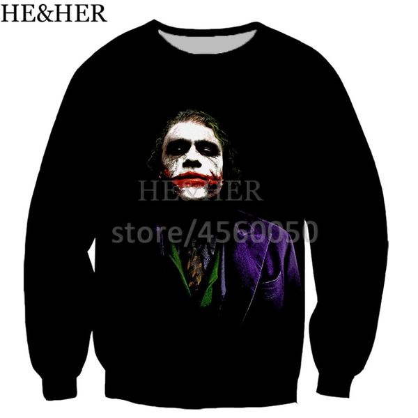 new movie joker men women 3d color printed sweatshirts hip hop style streetwear casual sweatshirt hooded top, Black
new movie joker men women 3d color printed sweatshirts hip hop style streetwear casual sweatshirt hooded top, Black