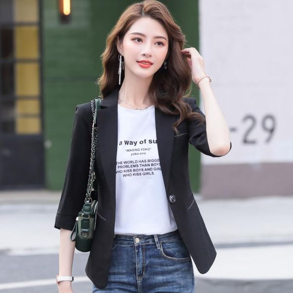 short online celebrity suit women's 2020 spring clothing new style wear versatile chic casual half-sleeve shirt suit jacket wome, Black;white
short online celebrity suit women's 2020 spring clothing new style wear versatile chic casual half-sleeve shirt suit jacket wome, Black;white