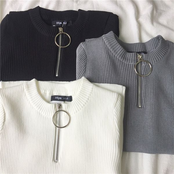 women clothing t shirt women summer korean style women temperament all match zipper 2019 harajuku casual ring knitting v neck t shirts, White
women clothing t shirt women summer korean style women temperament all match zipper 2019 harajuku casual ring knitting v neck t shirts, White