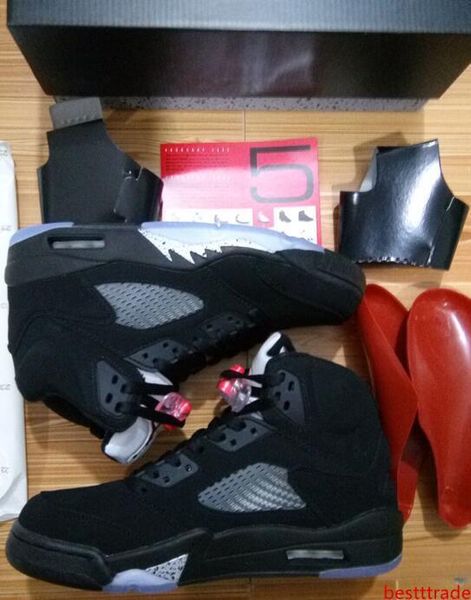 wholesale black metallic 5s metallic black og gold medal basketball shoes men women size with
