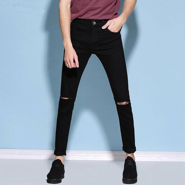 fashion skinny jeans for men classic cotton denim slim fit ripped jeans mens black man knee hole pencil pants, Blue
fashion skinny jeans for men classic cotton denim slim fit ripped jeans mens black man knee hole pencil pants, Blue