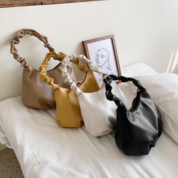 elegant pu leather pleated armpit handbags women pure color zipper shoulder bags reusable women bag shopping beach bag
elegant pu leather pleated armpit handbags women pure color zipper shoulder bags reusable women bag shopping beach bag