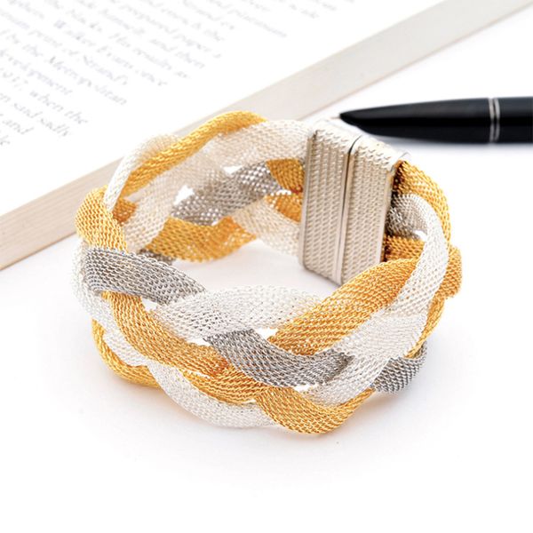 fashion brazilian style braided net chain magnetic clasp wrap bracelet for women design elegant weave hollow cross bracelet, Golden;silver
fashion brazilian style braided net chain magnetic clasp wrap bracelet for women design elegant weave hollow cross bracelet, Golden;silver