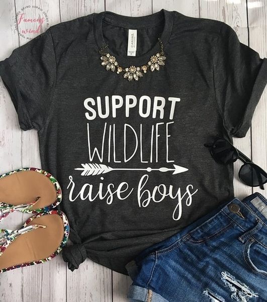 2019 womens t shirt support wildlife letter raise boys letters printed women o neck casual funny t shirt mom shirt mom life, White
2019 womens t shirt support wildlife letter raise boys letters printed women o neck casual funny t shirt mom shirt mom life, White