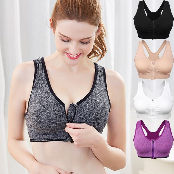 front zipper padded sports bra women shockproof workout bra breathable hollow running gym wireyoga fitness, White;black
front zipper padded sports bra women shockproof workout bra breathable hollow running gym wireyoga fitness, White;black