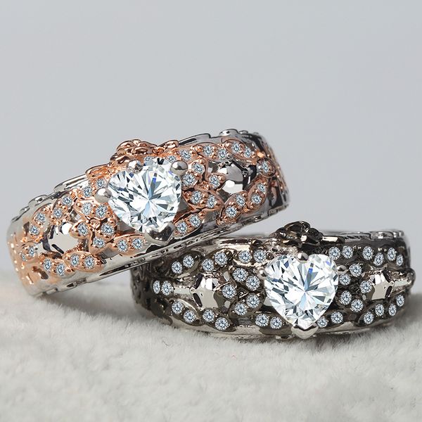 heart stone two tone silver and rose gold color women rings hollow out rose with skull engagement wedding rings jewelry bague
heart stone two tone silver and rose gold color women rings hollow out rose with skull engagement wedding rings jewelry bague