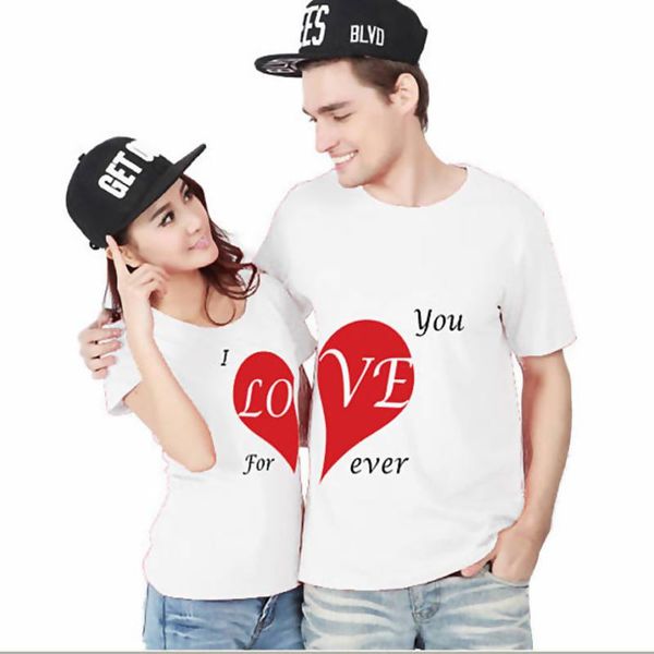new summer funny couple t shirts half red heart love printing cotton o-neck tees cool short sleeve couple clothes, White;black
new summer funny couple t shirts half red heart love printing cotton o-neck tees cool short sleeve couple clothes, White;black
