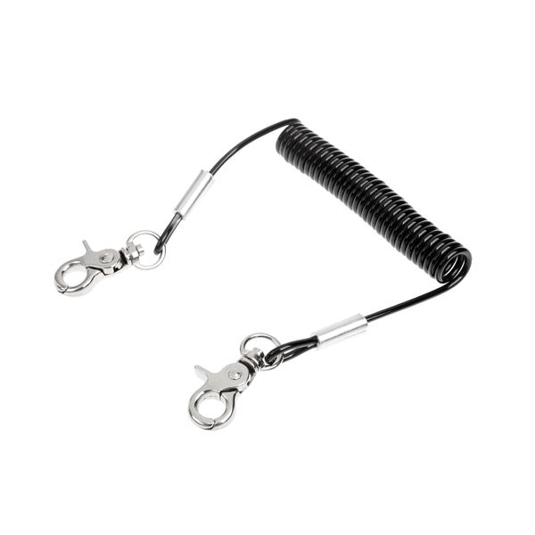 1.4m Retractable Coiled Lanyard Outdoor Safety Rope With Alloy Lobster Clasp