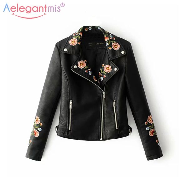 aelegantmis new women floral embroidery pu leather jacket soft faux leather biker jacket female motorcycle black punk outerwear
aelegantmis new women floral embroidery pu leather jacket soft faux leather biker jacket female motorcycle black punk outerwear