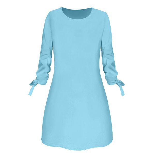 spring summer and autumn european and american solid color dress casual o-neck dress lace-up, White;black
spring summer and autumn european and american solid color dress casual o-neck dress lace-up, White;black