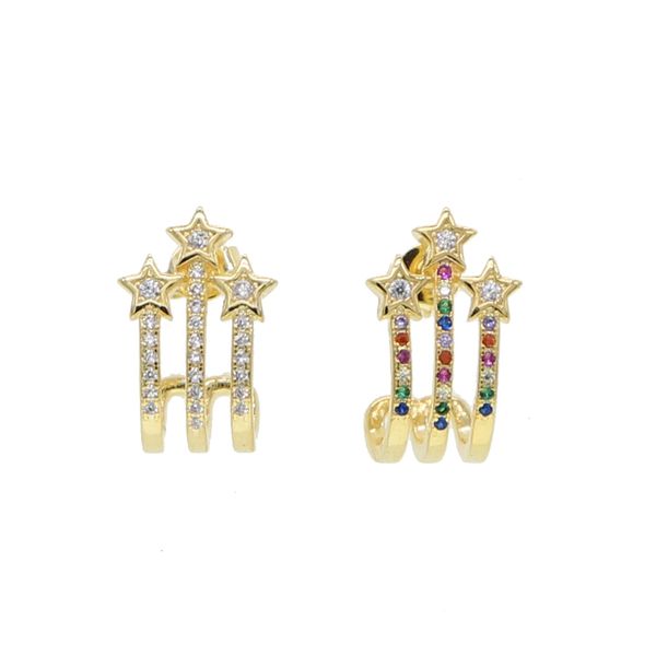 gold filled fashion jewelry 3 lines bar stud white rainbow cz lovely star 2019 christmas gift jewelry earring, Golden;silver
gold filled fashion jewelry 3 lines bar stud white rainbow cz lovely star 2019 christmas gift jewelry earring, Golden;silver
